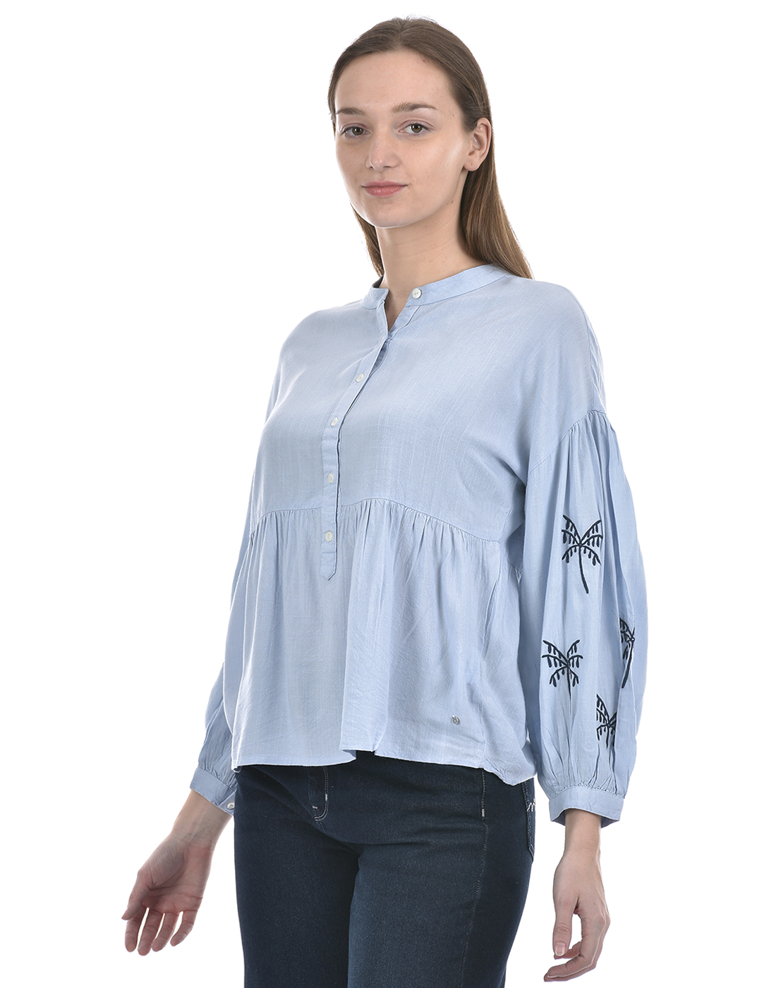 Numero Uno Women Embroidered Light Blue Top